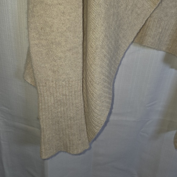 AQUA Cashmere Draped Open Front Cardigan Sweater Size M Wheat Long Sleeve Knit - Picture 6 of 10